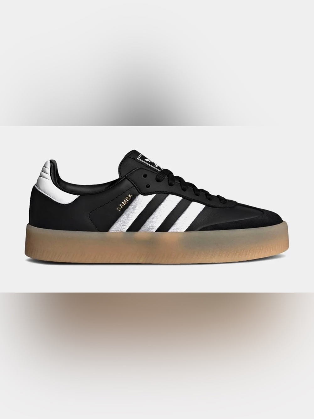 Size 10 Women Adidas Sambae W OG Leather Shoes Black Gum Sole ID0436